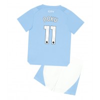 Dječji Nogometni Dres Manchester City Jeremy Doku #11 Domaci 2023-24 Kratak Rukav (+ Kratke hlače)